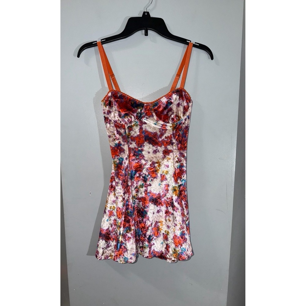Current Mood Dolls Kill Pixie Stardust mini dress watercolor pink orange XS